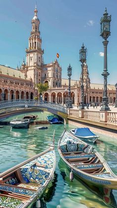 Discover the breathtaking Plaza de España in Seville, with its stunning architecture and picturesque canals. Perfect for a summer exploration! Learn more about planning your trip to Seville on our website. Places To Go In Spain, Seville Spain Aesthetic, Spain Scenery, Spain Houses, Plaza De Espana Seville, Spain Vibes, Spain Cities