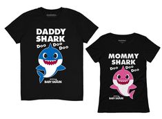 PRICES MAY VARY. Gift for new mom & dad for a new born child, for christmas gift or for baby shark themed birthday party Cute baby shark shirts for daddy and mommy. Mother's day & father's day gift idea from kids. Baby shark doo doo doo mathing outfits for mom and dad Father and mother shark matching outfits to celebrate son or daughter's birthday. Printed in the usa. fabric qaulity Baby shark dad & mom t-shirt set - great family baby shark outfit Funny matching set for mom & dad. Daddy shark do Shark Shirts, Mommy Shark, Baby Shark Doo Doo, Shark Themed Birthday Party, Matching Tshirts, Shark Birthday Party, Family Couple, Shark Shirt, Set Outfits