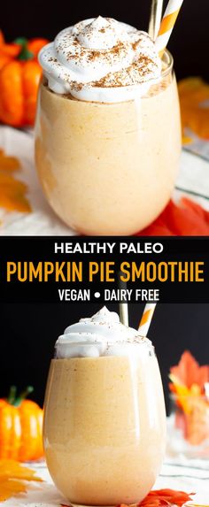 Paleo Pumpkin Smoothie, Pumpkin Smoothie Recipe, Smoothie Bowl Vegan, Paleo Pumpkin Pie, Pumpkin Coconut, Coconut Milk Smoothie, Dairy Free Pumpkin, Dairy Free Smoothies