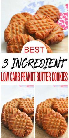 three ingredient low carb peanut butter cookies