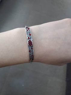 Bracelet Armenian Handcrafted Sterling Silver Garnet bracelet SYMBOLS of Armenia Grapes and Pomegran Ephemeral Tattoo, Garnet Bracelet, Mia 3, Funky Jewelry, Jewelry Lookbook, Jewelry Inspo, Dream Jewelry