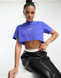 Tops by Sixth June Waist-up dressing Branded design Crew neck Short sleeves Regular fit Sporty Blue Cropped T-shirt For Spring, Fitted Blue Tops For Streetwear, Stretch Cropped Shirt For Streetwear, Sporty Blue Crop Top With Crew Neck, Sporty Blue Crew Neck Crop Top, Sporty Blue Crop Top For Streetwear, Blue Cropped T-shirt For Streetwear, Blue Fitted Cropped T-shirt With Crew Neck, Blue Stretch Crop Top For Streetwear