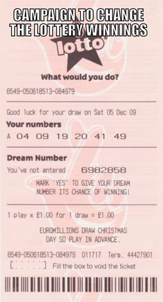 a pink ticket for the lotto show, with a star on top and numbers below it