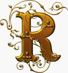 an image of the letter r in gold