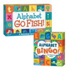 the alphabet and numbers game is shown in two different colors