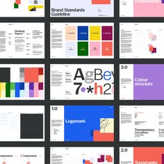 an image of a bunch of brochures with different colors and font on them