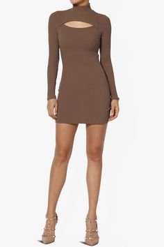 Elevate your wardrobe with TheMogan's Cut Out Mock Neck Long Sleeve Bodycon Ribbed Pencil Mini Dress.This modern, fitted silhouette is perfect for a casual night out, blending edgy streetwear with a comfortable, stretchy cotton blend.The mock neck and strategic cutouts add a trendy, timeless appeal to this versatile mini, while its solid color makes it a staple for travel, cocktail parties, or everyday wear.Pair with ankle boots or sneakers for an effortlessly chic look that transitions smoothly Mock Neck Bodycon Dress, Edgy Streetwear, Mock Neck Long Sleeve, Casual Night Out, Ribbed Mini Dress, Neck Bodycon Dress, Cocktail Parties, Street Style Chic, Cozy Knit