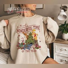 Winnie The Pooh Christmas Tree Sweatshirt, The Most Wonderful Time Of The Year Winnie The Pooh Christmas Lights Sweatshirt, Pooh Sweatshirt Check more at https://clothinglowprice.com/product/winnie-the-pooh-christmas-tree-sweatshirt-the-most-wonderful-time-of-the-year-winnie-the-pooh-christmas-lights-sweatshirt-pooh-sweatshirt/ Winnie The Pooh Christmas Tree, Jumper Ideas, Pooh Christmas, Winnie The Pooh Christmas, Xmas Jumpers, Christmas T Shirt Design, Christmas Jumper, Wonderful Time Of The Year, Christmas Tees