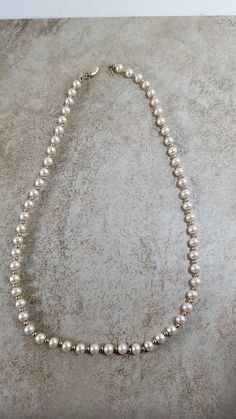 "20\" Faux Pearl with 14k gold ball necklace  Faux pearls are .25\" (6.3mm) diameter 14k gold balls between pearls measure .110\" (3mm) See photos for details" Classic Gold Beaded Necklaces For Formal Occasions, Formal Pearl Necklace With Gold Beads, Classic Gold Beaded Necklace For Formal Occasions, Classic Gold Beaded Necklace With Pearl Drop, Classic Pearl Necklace With Gold Beads, Classic Gold Pearl Necklace With Round Beads, Classic Gold Pearl Necklace With Gold Beads, Classic Gold Pearl Necklace With 8mm Beads, Classic Gold Necklace With 8mm Beads