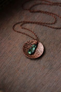 Copper Jewellery Handmade, Copper Necklace Handmade, Hand Forged Green Bohemian Necklace, Bohemian Copper Electroformed Necklace, Green Bohemian Hand Forged Necklace, Artisan Green Copper Necklace, Green Hammered Bohemian Jewelry, Spiritual Hammered Bronze Necklace, Spiritual Bronze Hammered Necklace