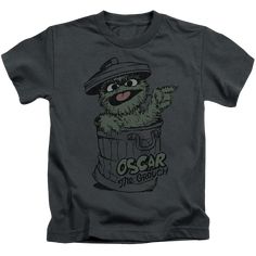 Sesame Street Early Grouch Kid's T-Shirt (Ages 4-7) Kid's T-Shirt (Ages 4-7) Sesame Street Oscar The Grouch, Printed Clothing, Fitted Tee, Kids Shorts, Sesame Street, Tee Design, Workout Tee, Mens Tank Tops, Kids Hoodie