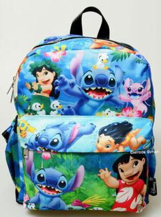 Disney Lilo and Stitch Purse Backpack Mini 12" Bag All Over Art Print B-Day Gift Multicolor Character Print Bags For Daily Use, Multicolor School Bag With Character Print, Multicolor Character Print Travel Bag, Everyday Use Back To School Bags With Character Print, Multicolor Character Print Bags For Back To School, Character Print Backpack For School, Character Print Backpack For Everyday Use, Back To School Bags With Character Print, Back To School Multicolor Bags With Character Print