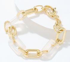 In the mood for effortless, elegant accessorizing? This bracelet -- a glossy, well-composed mix of bronze and gemstone links -- hits all the right notes. From David Markstein. Elongated Oval, Gems Bracelet, Italian Jewelry, White Agate, In The Mood, The Mood, Gemstone Bracelet, Design Elements, Bangle Bracelets