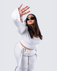 Nothing says “statement piece” like these white vegan leather pants 😮‍💨 Made from a stretch twill, and complete with a triple belt waist, belted leg detailing, and a wide leg fit for a striking look that will always have you at the center of attention 🤍 White Bottoms With Belt Detail For Spring, Chic White Bottoms With Belt, White Wide Leg Belted Pants, White Belted Wide Leg Pants, White Fitted Belted Bottoms, White Belted Pants For Spring, White High Waist Belted Pants, Trendy White Belted Bottoms, High Waist White Belted Pants