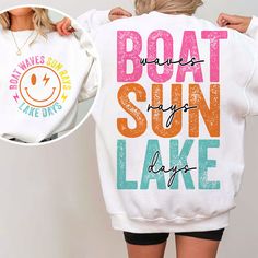 Boat Waves Sun Rays Lake Days, Lake Shirt Designs, Summer Sublimation Designs, Beach Png, Summer Sublimation, Lake Days, Beach Sweatshirt, Summer Png