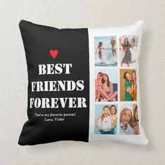 the best friends forever photo collage pillow