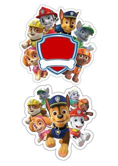 the paw patrol stickers are on display