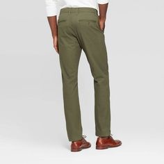 Men's 30" Athletic Fit Chino Pants - Goodfellow & Co Paris Green 30x30 Straight Cotton Work Pants With Belt Loops, Fitted Cotton Cargo Pants For Business Casual, Slim Fit Cotton Work Pants With Pockets, Slim Fit Cotton Dress Pants With Pockets, Straight Cotton Dress Pants With Welt Pockets, Fitted Khaki Cotton Pants, Relaxed Fit Cotton Dress Pants For Fall, Green Chino Cotton Twill Chinos For Work, Green Chinos For Workwear