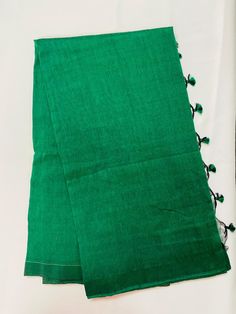 Pure Handloom Plain khhaadi Cotton Saree (in Bottle Green) with pure Cotton Rye Bandhini stitched blouse. Fall Peco Done. Extra Running Material Blouse piece included. Green Slub Silk Blouse For Navratri, Green Slub Silk Blouse Piece With Cutdana, Unstitched Green Cotton Silk Choli, Cotton Pre-draped Saree With Self Design For Festivals, Green Slub Silk Blouse Piece For Diwali, Green Slub Silk Blouse For Festivals, Festival Green Slub Silk Blouse Piece, Eid Green Cotton Silk Blouse Piece, Green Cotton Silk Blouse Piece For Eid