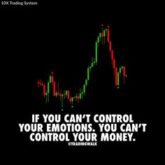 a black background with an image of a stock chart and the words if you can't control your emotions, you can't control your money