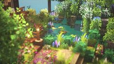 Minecraft Pond, Houses Cottagecore, Minecraft Images, Cozy Garden, Pond House