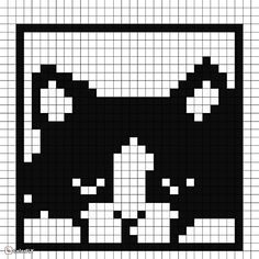 a black and white cross stitch pattern with an image of a skull