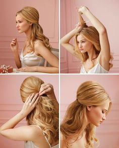 "28 Gorgeous DIY Hairstyles" to force on my straight-haired friends during formal season Easy Formal Hairstyles, Nice Wallpaper, Wedding Hair Down, Penteado Cabelo Curto, Quick Hairstyles, Formal Hairstyles, Half Up Half Down, Half Up