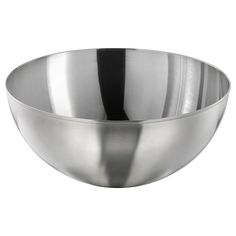 a stainless steel bowl is shown on a white background with no one in it yet