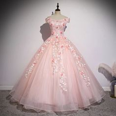 Fitted Tulle Princess Dress For Banquet, Fitted Pink Ball Gown For Quinceanera, Ball Gown Princess Dress For Debutante Ball, Princess Style Dress With Fitted Bodice For Quinceanera, Princess Dress With Fitted Bodice For Quinceanera, Fitted Bodice Princess Dress For Quinceanera, First Communion Ball Gown With Fitted Bodice, Princess Style Quinceanera Dress For Wedding, Princess Style Quinceanera Ball Gown For Banquet