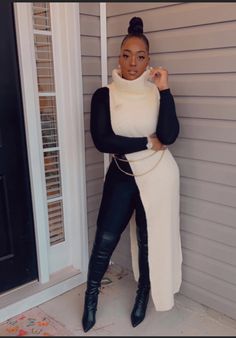 Day Date Outfit Black Women, Fitted Sweater Dress For Brunch, Fitted Sweater Dress For Fall Night Out, Fitted Sweater Dress For Fall Brunch, Catsuit Outfit Ideas, Sweater Dress With Boots Black Women, Fall Turtleneck Bodycon Sweater Dress, Columbia Trip, Catsuit Outfit