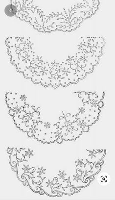 three different types of embroidery designs