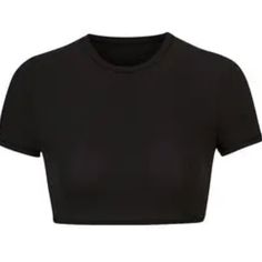 The Fitted Short Sleeve T-Shirt You Know And Love Now In The Cropped Length. This Next-Gen Cotton Tee Is Super Stretchy & Soft. Size: 3x Color: Onyx New With Tags Sporty Black Crop Top T-shirt, Black Sporty Crop Top T-shirt, Fitted Black Cropped T-shirt Crew Neck, Sporty Black Fitted Cropped T-shirt, Basic Black Short Sleeve Crop Top, Basic Black Short Sleeve Top, Cotton Bralette, Dream Outfits, Velvet Crop Top