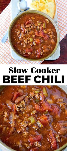 this slow cooker beef chili is the perfect meal to make for dinner