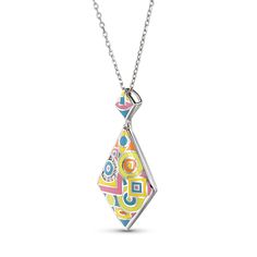 A bold necklace features bright enamel colors in a geometric design, accented by sparkling white stones. A modern take on the classic design, this necklace features bold enamel coloring, creating an eye-catching design that looks fantastic wherever it is worn.  If you are looking for something simply gorgeous, this geometric painted necklace is the perfect answer.Weight: 4.56 gMaterial: Plating Color: Painted Necklace, Math Game, Bold Necklace, White Stones, Math Games, White Stone, Anniversary Sale, Sterling Silver Necklace, Daughter Love