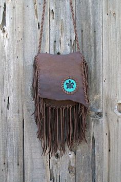 Gypsy crossbody purse with beaded turtle totem  by thunderrose Beaded Turtle, Mode Boho, Boho Bags, Leather Projects, Leather Crossbody Purse, Hippie Chic, Fashion Mode, Hippie Style, Beautiful Bags