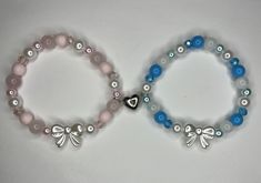 Blue and Pink bow matching bracelets. It comes with both bracelets when you order. Cheap Blue Bracelet For Best Friend, Cute Adjustable Bow As Gift, Adjustable Ribbon Bow Gift, Adjustable Blue Bow With Ribbon, Adjustable Blue Ribbon Bow, Adjustable Bow Bracelet Gift, Adjustable Bow Bracelet For Gift, Adjustable Bow Bracelet As Gift, Cute Blue Bracelets For Party