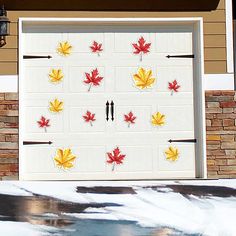 Autumn Leaves Garage Door Magnets Set Fall Magnets, Metal Front Doors, Metal Front Door, Locker Magnets, Easy Halloween Decorations, Yard Cards, Fridge Door, Cat Tail, Fall Leaf