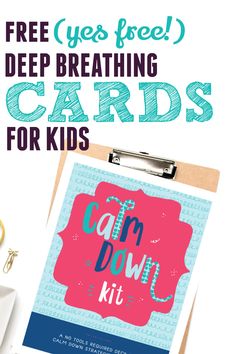 a clipboard with the text free yes feel deep breathing cards for kids