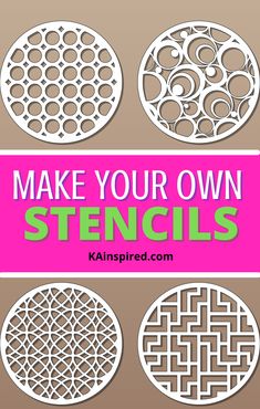 DIY STENCILS Background Stencils Patterns, Stencil Making Diy, Cricut Stencil Ideas, Diy Cookie Stencils With Cricut, Art Stencils Templates, Svg Stencils Free, Cookie Stencils Cricut, How To Make A Stencil Diy, Drawing Stencils Design