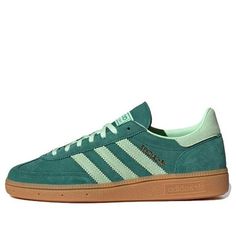 (WMNS) adidas Handball Spezial 'Collegiate Green Semi Green Spark' IE5896 Colorful Adidas Shoes, Colorful Sneakers Women, Basics Outfit, Adidas Handball Spezial, Adidas Handball, Green Adidas, Colorful Sneakers, Lovely Fashion, Shoe Wishlist