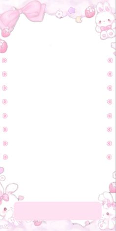 a pink frame with hearts and bows on it