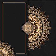 a black and gold background with an intricate design