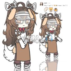 an anime character with glasses and cat ears