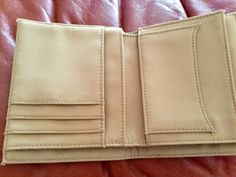 "Vintage Liz Claiborne Microfiber Beige Wallet | Credit Card Slots, Change Section, Bill Section 5\" by 4\" closed. Excellent quality, laundered and smelling sweet! From a pet and smoke free studio." Beige Rfid Blocking Bifold Wallet, Cream Bifold Wallet For Everyday Use, Cream Bifold Wallet For Daily Use, Beige Rectangular Coin Purse With Interior Card Slots, Cream Bifold Wallets For Travel, Cream Bifold Wallet With Interior Card Slots, Rectangular Beige Wallet On Chain, Beige Coin Purse With Interior Card Slots, Cream Leather Bifold Wallet