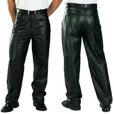 Xelement 860 'Classic' Men's Black Loose Fit Leather Pants Leather One Piece, Black Leather Jeans, Mens Leather Pants, Motorcycle Pants, Black Leather Pants, Leather Pant, Riding Pants, Leather Jeans, Biker Leather