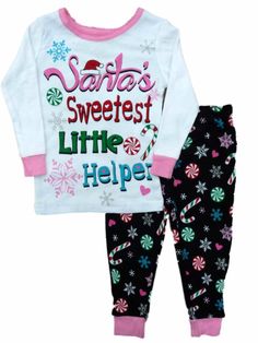 Holiday Time Infant & Toddler Girls Santas Sweetest Helper Sleep Set Pajamas This cute "Santa's Sweetest Little Helper" pajama set is sure to be a Christmas favorite! Infant & Toddler girl's sizes 2-Piece set Long sleeved sleep top Elastic waist sleep leggings 100% Cotton Payment We accept PayPal as our payment method. Immediate payment is required. If you have any questions about payment, please feel free to contact our customer support team. Return Policy We have a no hassle return policy If y Toddler Pajamas, Christmas Favorites, Sleep Set, Holiday Time, Christmas Baby, Costumes For Women, Toddler Girls, 2 Piece, Toddler Girl