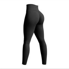 Oqq High Waisted Seamless Butt Lifting Leggings Versatile High Waist Black Tights, Versatile High-waist Black Tights, High Waist Seamless Black Yoga Pants, Black Seamless Workout Pants, Black High Waist Seamless Tights, Black High Rise Yoga Pants With Wide Waistband, Black High Rise Leggings With Wide Waistband, Black Versatile Tights With Wide Waistband, Versatile Black Tights With Wide Waistband