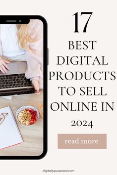 the text reads 17 best digital products to sell online in 2020