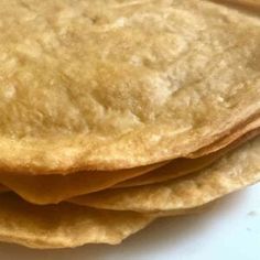 three tortillas stacked on top of each other