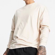 Brand: Asos Style: Asos Design Oversize Unisex Long Sleeve Tee Color: Beige Size: Large {Fits Like A Women's Size L Men's Size M} Material: 100% Organic Cotton Details: Brand New, Never Worn {Nwt} Unisex Style Long Sleeves Crewneck Drop Shoulders Ribbed Cuffs Slightly Oversized, Airy Fit Comes From A Smoke-Free, Pet-Free Home Spring Oversized Beige T-shirt, Beige Long Sleeve T-shirt With Relaxed Fit, Beige Long Sleeve T-shirt For Everyday, Relaxed Long Sleeve Top For Streetwear, Oversized Cream Relaxed Top, Cream Oversized Relaxed Top, Relaxed Oversized Cream Top, Oversized Cream Crew Neck Top, Oversized Cream Casual Top